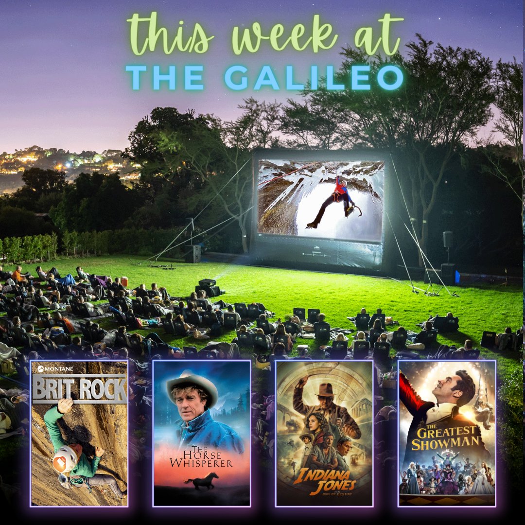 This week's dazzling movie line-up:
🎥 03 Apr: Brit Rock
🎥 04 Apr: The Horse Whisperer
🎥 05 Apr: Indiana Jones &amp; The Dial Of Destiny
🎥 06 Apr: The Greatest Showman

A magical evening awaits: thegalileo.co.za/movies/

The Galileo in proud partnership with @nedbankprivatewealth.