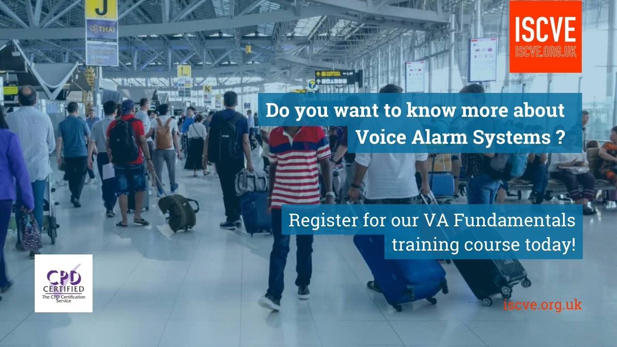 ISCVELtd's tweet image. Would you like to learn more about Voice Alarm Systems in Airports, Train Stations and Stadiums?

Why not sign up for our VA Fundamentals training course next week?

#VASystems #VoiceAlarm #PAVA

bit.ly/3VqQCJ1
