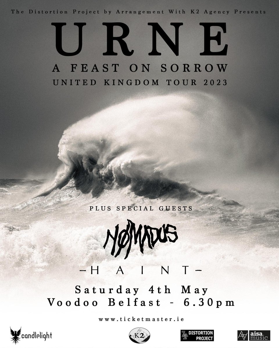 Urne are coming to pulverise! Catch them with Nomadus and Haint on Saturday 4th May in Voodoo Belfast. Tickets from Ticketmaster.