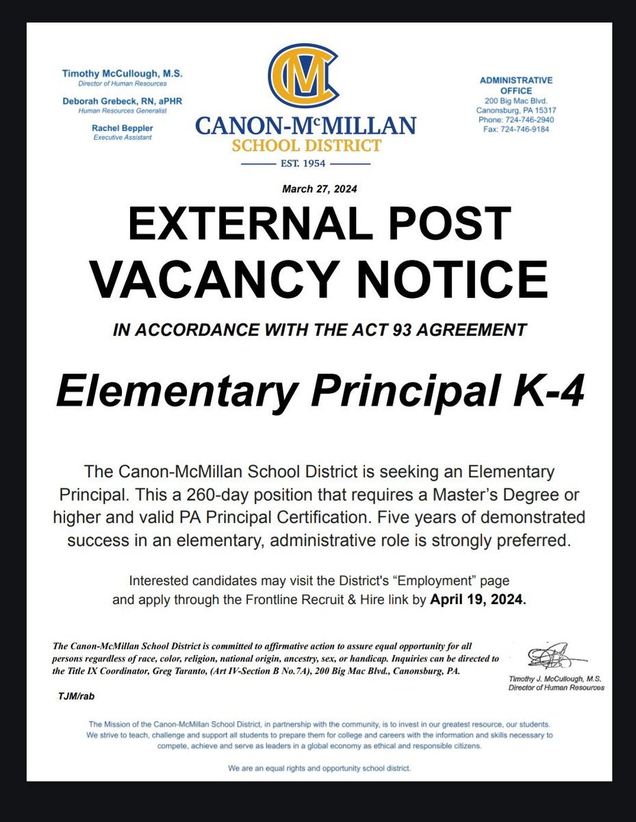 Join our dynamic K-6 Admin Team! Please reach out to me with questions. @canon_mac