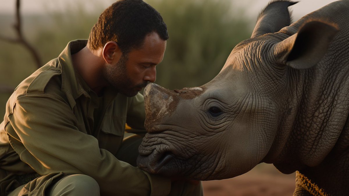 🦏 Embracing the Guardians of the Wild 🌿 There's a bond that goes beyond words between a ranger and their charge. 🌟 Witness the beauty of this connection as we protect and cherish our majestic rhinos together. 🌍 #GuardiansOfTheWild #RangerLife