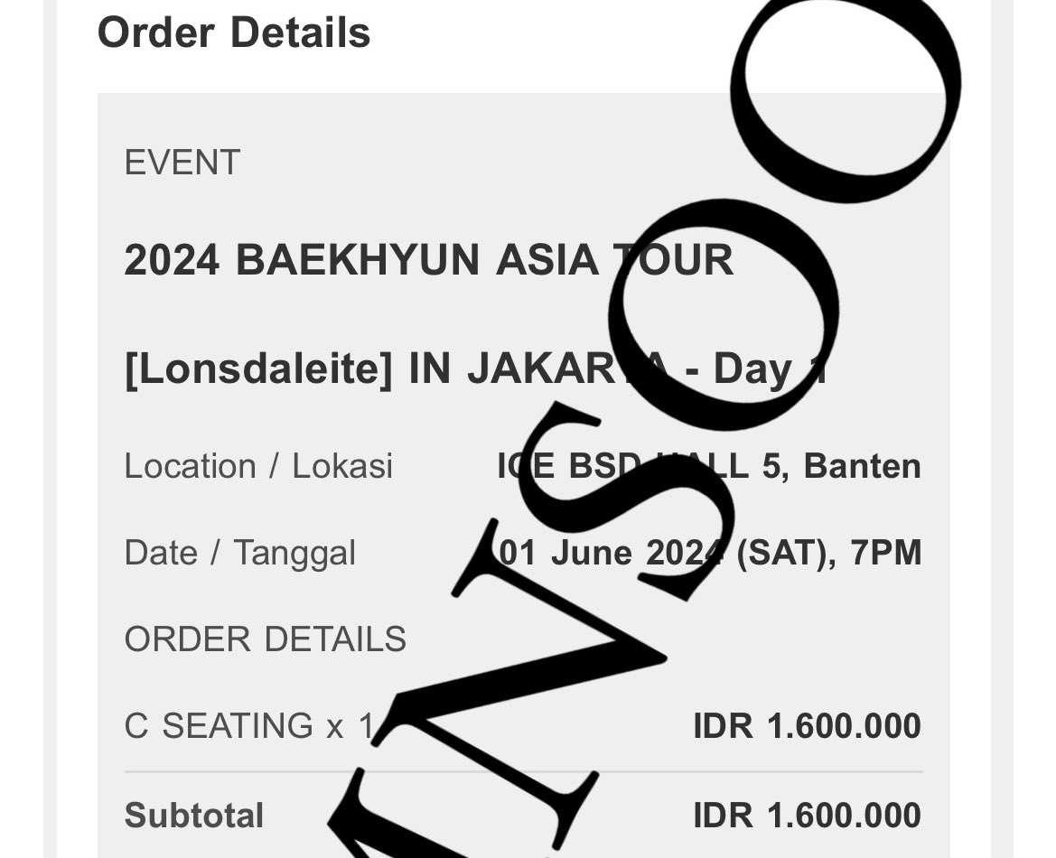 KBDK193's tweet photo. WTS tiket Konser Baekhyun: LONSDALEITE in JAKARTA DAY 1: C SEATING 1 tiket, KONSER BBH 1 JUNI 2024

PRICE: IDR 2000k NEGO

Alasan jual: double check out tiket
#zonauang #zonaBU #WTSBBH #WTSByunBaekhyun #wts #WTB #WTSLONSDALEITE  #WTSEXO https://t.co/8NqGK5Y8kb