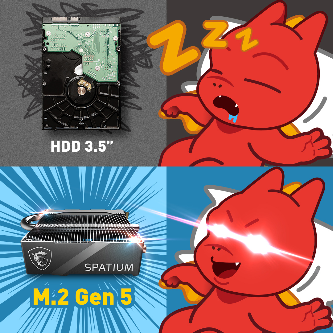 MSI_czsk's tweet image. Kompaktní, nekompromisní rychlost a vysoká kapacita. 🤩
#MSIssd #SPATIUM #M580Frozr #SSD #Gen5