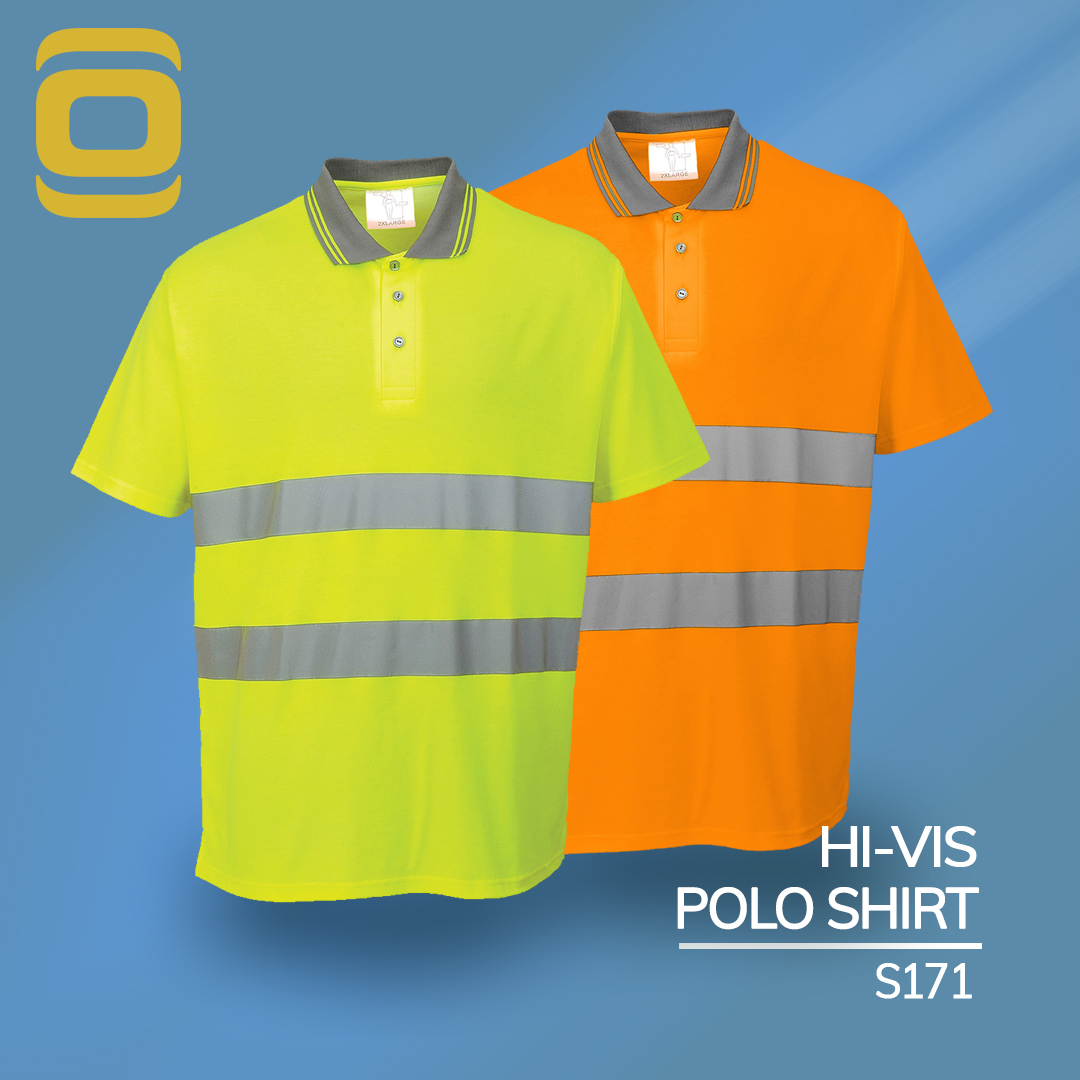 S171 - Hi-Vis Cotton Comfort Polo Shirt S/S

Our Cotton Comfort Polo shirt has a contrast collar for a stylish look, while using technical breathable fabric and HiVisTex tape. This Polo shirt has a comfort fit with side vents for ease of movement

Features
Moisture wicking fabric