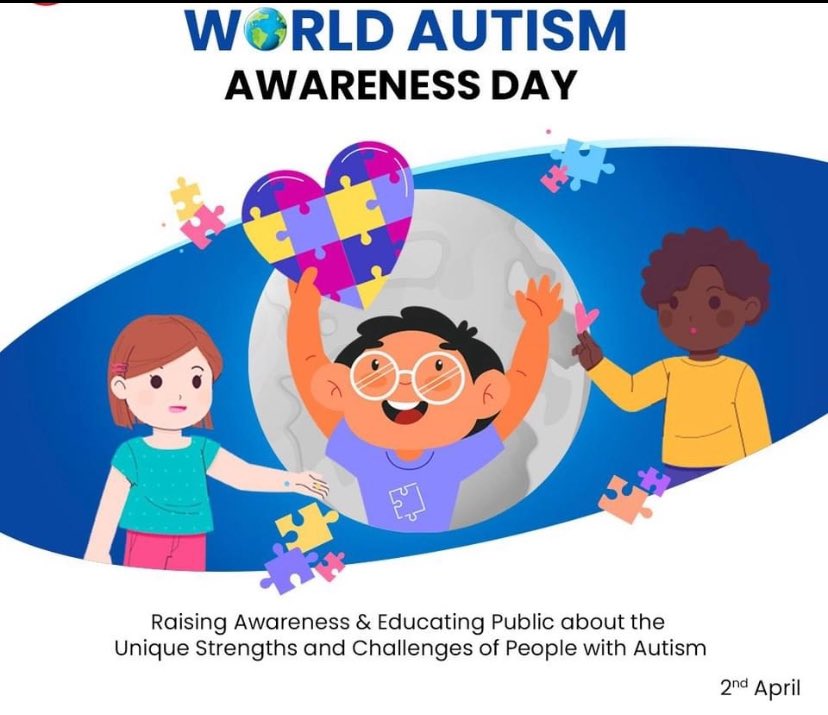 Today is Autism Awareness Day. 
Be Kind, Be patient and Be Inclusive. #AutismAwarenessDay #LightItUpBlue💙