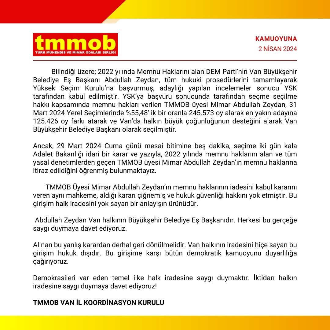 Halkın iradesi halkın tercihi olmalıdır.
#basınaçıklamamız