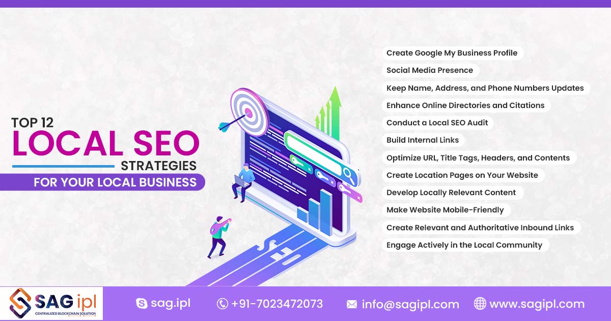 Find out the top 12 #LocalSEO strategies for your #LocalBusiness.

Know More: bit.ly/4aEqL4I
-
-
-
#GoogleMyBusiness #SocialMedia #SEOaudit #InternalLinks #ContentOptimization #MobileFriendly #InboundLinks #CommunityEngagement #PR #SEOStrategy #Listing #Events #SAGIPL