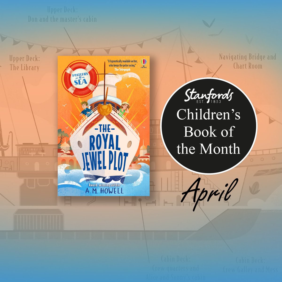 I’m thrilled that @StanfordsTravel has picked The Royal Jewel Plot as their Children’s Book of the Month for April! AND this means it’s available instore at Stanfords NOW. 😀💎📚🚢 #TheRoyalJewelPlot #BookOfTheMonth