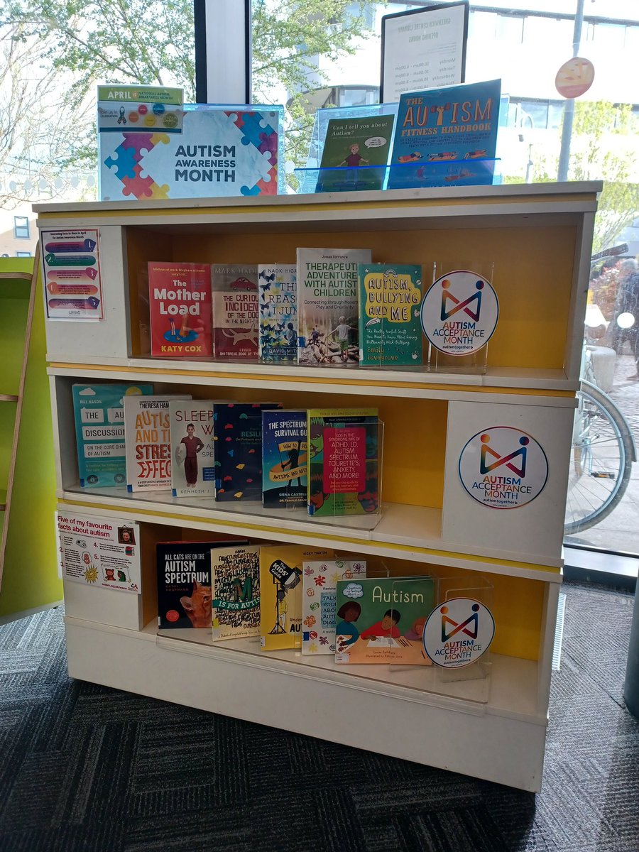 April is #AutismAcceptanceMonth We have put together a display of books that promote not only awareness but also cultivate acceptance. Take a look next time you visit @greenwich_clib @GreenwichLibs @GLL_UK @Royal_Greenwich @Better_UK @Autism