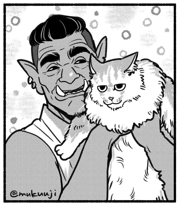 Thank you for commissioning me, StrideThroughAshes! mukuuji shared 'Murulakh and his cat' on Ko-fi.  