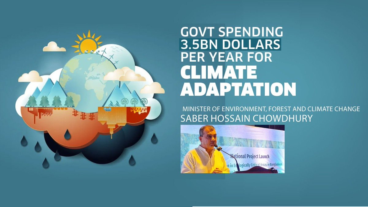 #Bangladesh has been one of the leading countries that promptly address #climate issues and incorporate climate challenges into national budgets and yearly plans. Every year, Bangladesh spends $3.5bn in #climateadaptation. However, the Minister for @bdmoefcc @saberhc believes we…