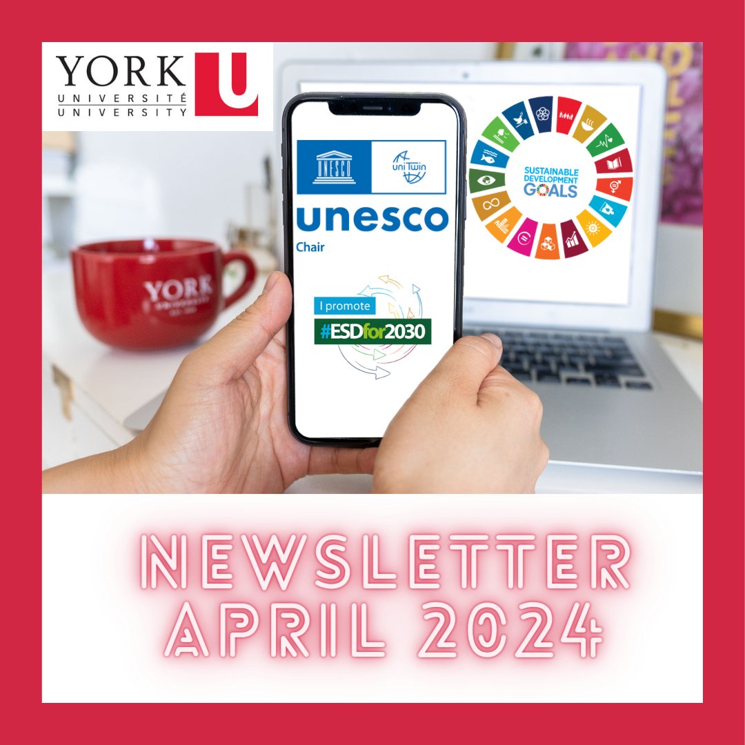 Check out the new York University UNESCO Chair Newsletter for April 2024 and find ESD essentials as well as relevant events in one email per month: yorku.ca/unescochair/ne… #QualityEducation #SDG4 #ESDfor2030 #LearnForOurPlanet #Sustainability4Ed #highereducation