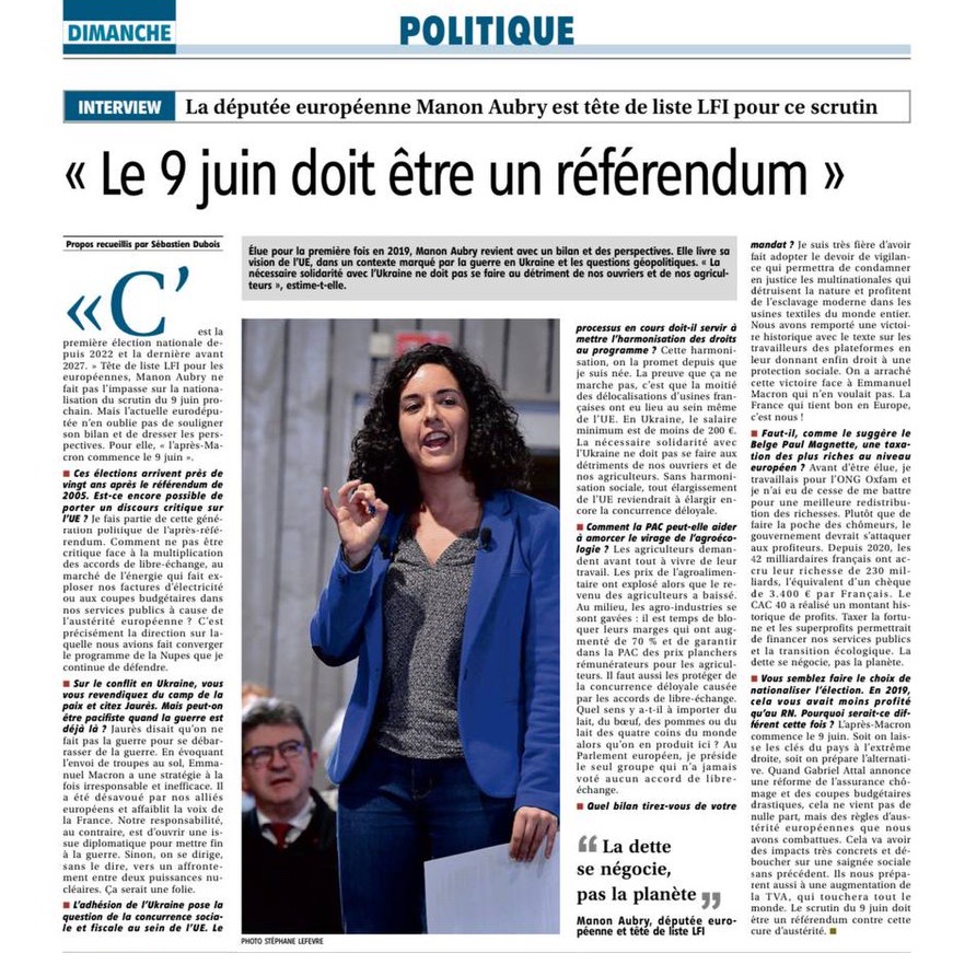 Macron veut faire la poche des chômeurs plutôt que des profiteurs.

Le 9 juin, on peut l'arrêter.

Retrouvez mon interview dans les pages des journaux de Centre France ⤵️

lepopulaire.fr/paris-75000/ac…