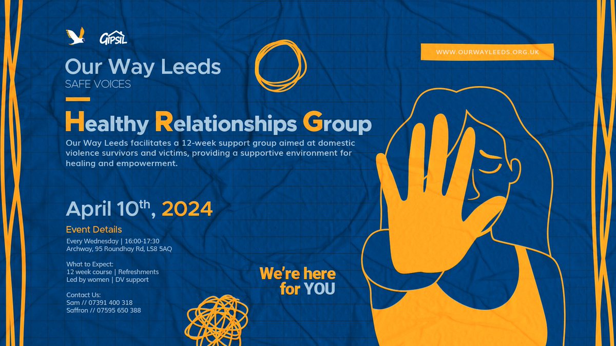 Our Way Leeds launches its improved healthy relationship course on April 10th. If you're seeking support or facing challenges in your relationship, reach out to Sam at 07391400318. Don't navigate this journey alone. #HealthyRelationships #Support #Leeds