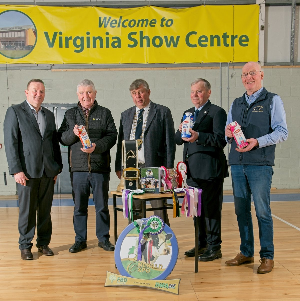 We are proud to sponsor the IHFA Emerald Expo 2024 at the Virginia Show Centre, April 27. Pictured at launch: Laurence Feeney CE IHFA, Denis O’Sullivan Tirlán, Richard Hamilton IHFA President, Richard Whelan Emerald Expo Show Director & Pat Gaynor Breffni Oriel Club & Committee.