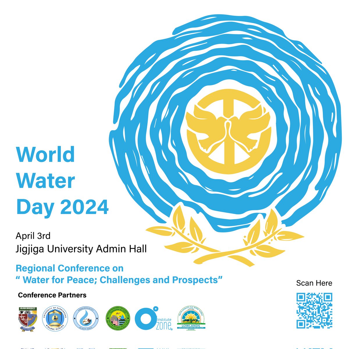 Join us for the World Water Day 2024 Regional Conference on 'Water for Peace: Challenges and Prospects' at Jigjiga University! 🌍💧

🗓️ Date: 3rd April, 2024 8:30 AM
📍 Location: Jigjiga University

#WorldWaterDay #WaterForPeace #JigjigaUniversity