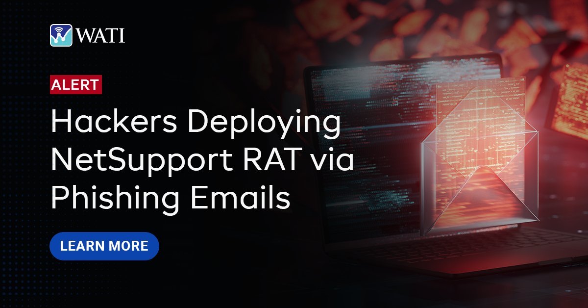 Protect your organization from phishing with NetSupport RAT, cloud platform abuse for undetectable URLs, and hackers targeting Windows NTLM hashes. Get our comprehensive guide now - wati.com/guide-to-prote…

#PhishingEmails #NetSupportRAT #CloudSecurity #WATICybersecurity