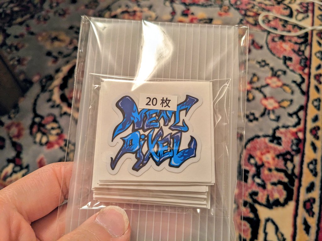 NEXTpixel_j's tweet photo. newデザインステッカー届いた🖤 https://t.co/8JWDjTK5yD