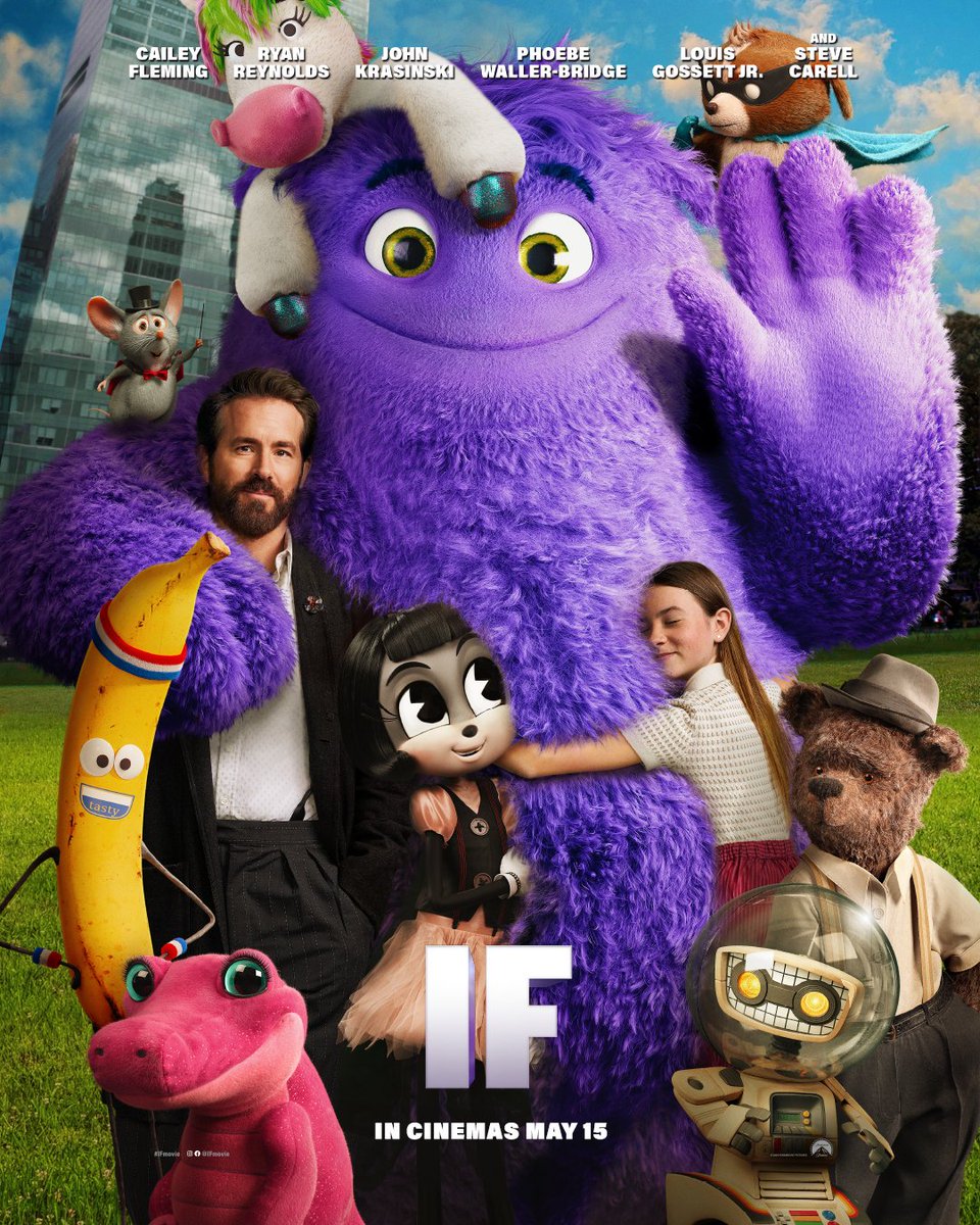 paramountpicsph's tweet image. A story for you and your friends, both real and imaginary. Starring Ryan Reynolds and Cailey Fleming, Phoebe Waller-Bridge, Louis Gossett Jr., and Steve Carell, check out the brand new poster for #IFMovie - only In cinemas MAY 15.