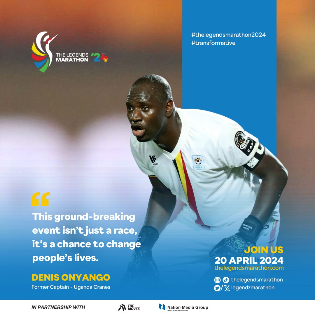 Uganda's most decorated footballer, @masindeonyango, believes it's important for athletes to prepare for retirement when still active. To that, the Sundowns GK & former Cranes cpt rallies Ugandans to be part of the @LegendzMarathon #TheLegendsMarathon2024 #Transformative