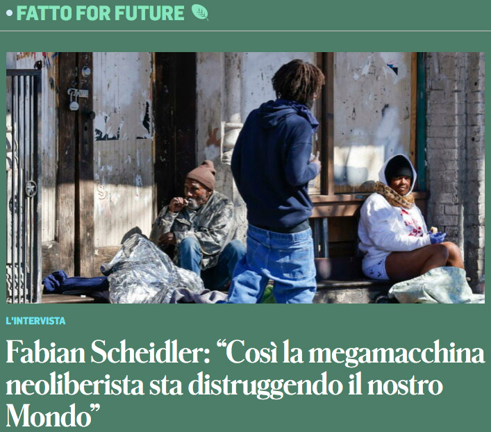 The Italian daily 'Il Fatto Quotidiano' has published an interview with me about the crisis of civilization, in which we find ourselves, and the book 'The End of The #Megamachine', which has recently been released in Italian. ilfattoquotidiano.it/in-edicola/art…