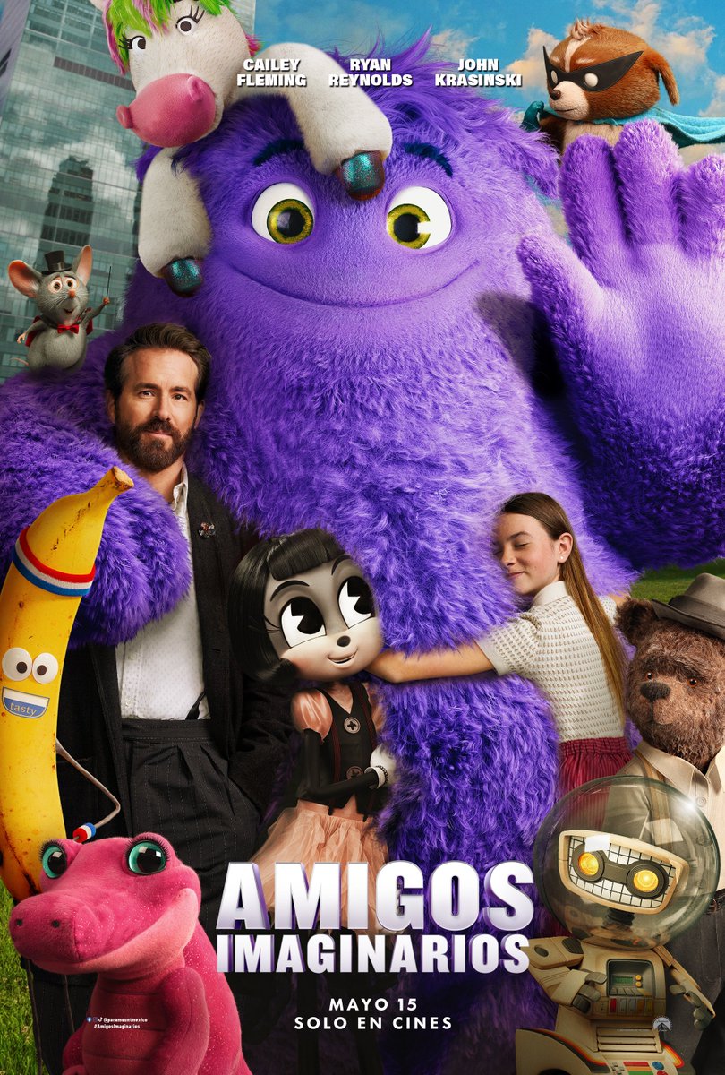 Una historia para ti y tus amigos, los reales y los imaginarios. Mira el nuevo póster de #AmigosImaginarios, mayo 15, solo en cines.
