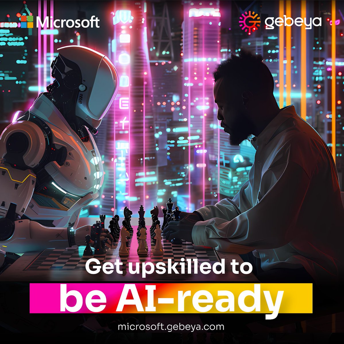 With the Microsoft Talent Cloud, you get access over 1200 AI courses and 3000 bonus courses to help you stand out.

Hundreds have already started the race. Don't be left behind. Visit hubs.ly/Q02rtlqr0 today.

#AI #Microsoft #Gebeya #AISkills