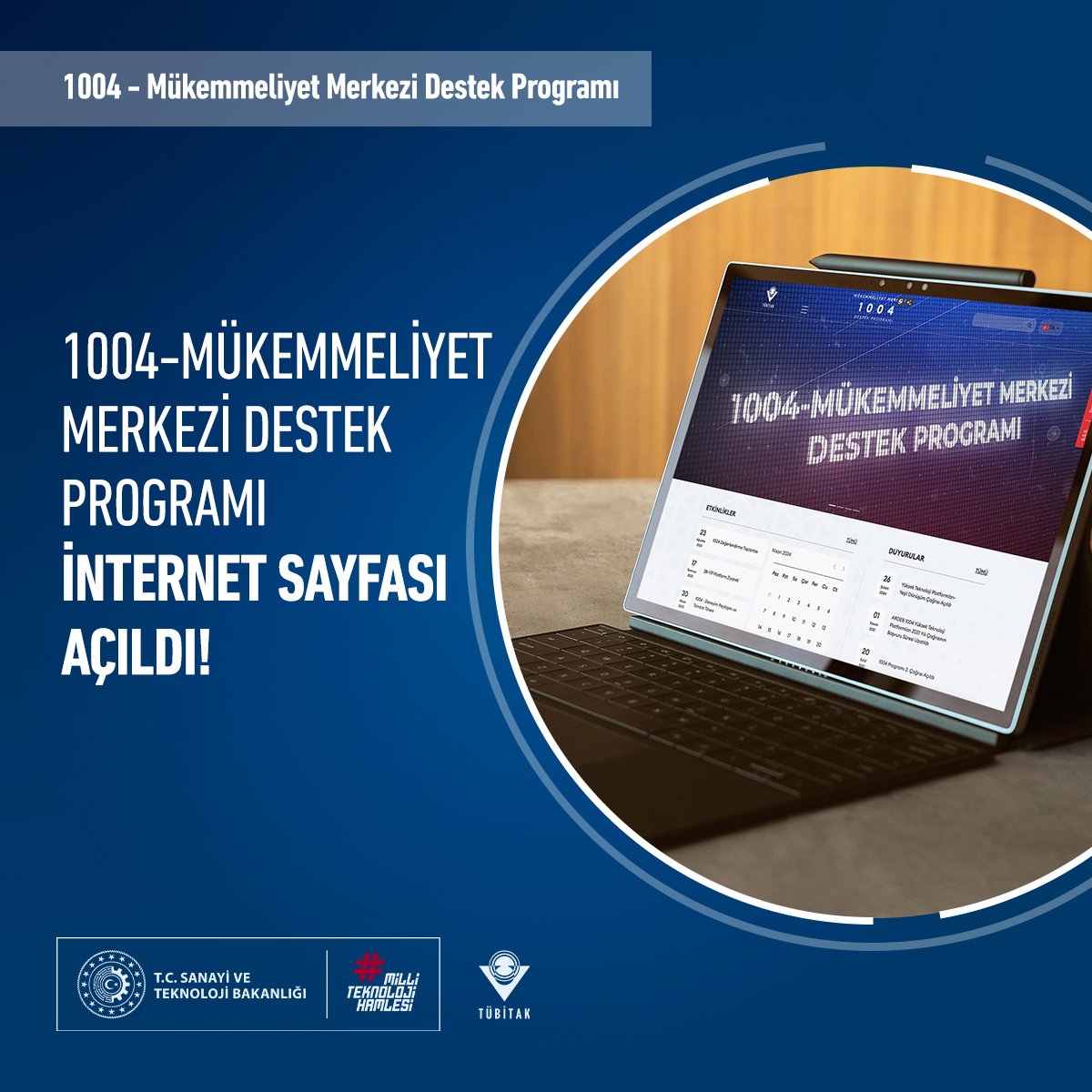 💻 1004-Mükemmeliyet Merkezi Destek Programı internet sitesi açıldı! 👩‍💻 Yüksek Teknoloji Platformları oluşturma amacıyla açılan 1004 Programına özel olarak tasarlanmış internet sayfası ile daha fazla etkileşim sağlanması ve işbirliği olanaklarının sunulması hedefleniyor. 👏…