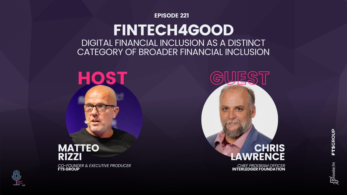 🌐 Join #Fintech4Good hosted by @matteorizzi! In this episode, Chris Lawrence from @Interledger discusses financial inclusion & digital innovation. 📺 Watch here: youtu.be/N5BTy2xxRqQ #OpenSource #DigitalInclusion #TechForGood