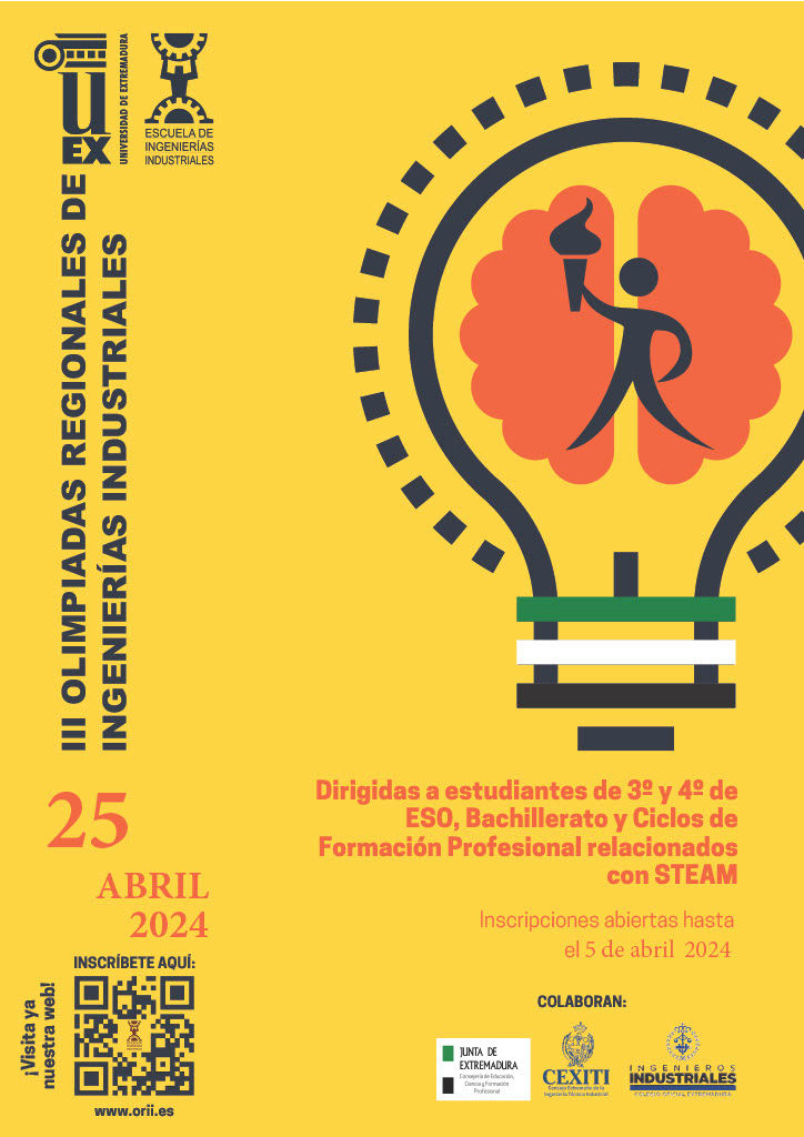 UEx (@infouex) on Twitter photo 📢Abierto el plazo de inscripción para la III Olimpiada Regional de Ingenierías Industriales <a href="/eii_uex/">E.II.II. UEx</a>
📅El plazo de inscripción está abierto hasta el 5 de abril de 2024
✅Toda la información y las bases están disponibles en orii.es 📢Abierto el plazo de inscripción para la III Olimpiada Regional de Ingenierías Industriales <a href="/eii_uex/">E.II.II. UEx</a>
📅El plazo de inscripción está abierto hasta el 5 de abril de 2024
✅Toda la información y las bases están disponibles en orii.es