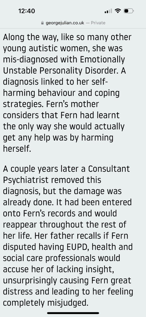 TW suicide

My thoughts this week with the much missed Fern (<a href="/ElyssaLeopard/">In Memory of Fern Foster</a>), her family and friends as the inquest starts. Fern was autistic and serially let down. It is obvious she was an amazing mum. She loved bead crafting, literature and architecture. 👇from 💜<a href="/GeorgeJulian/">GeorgeJulian</a>