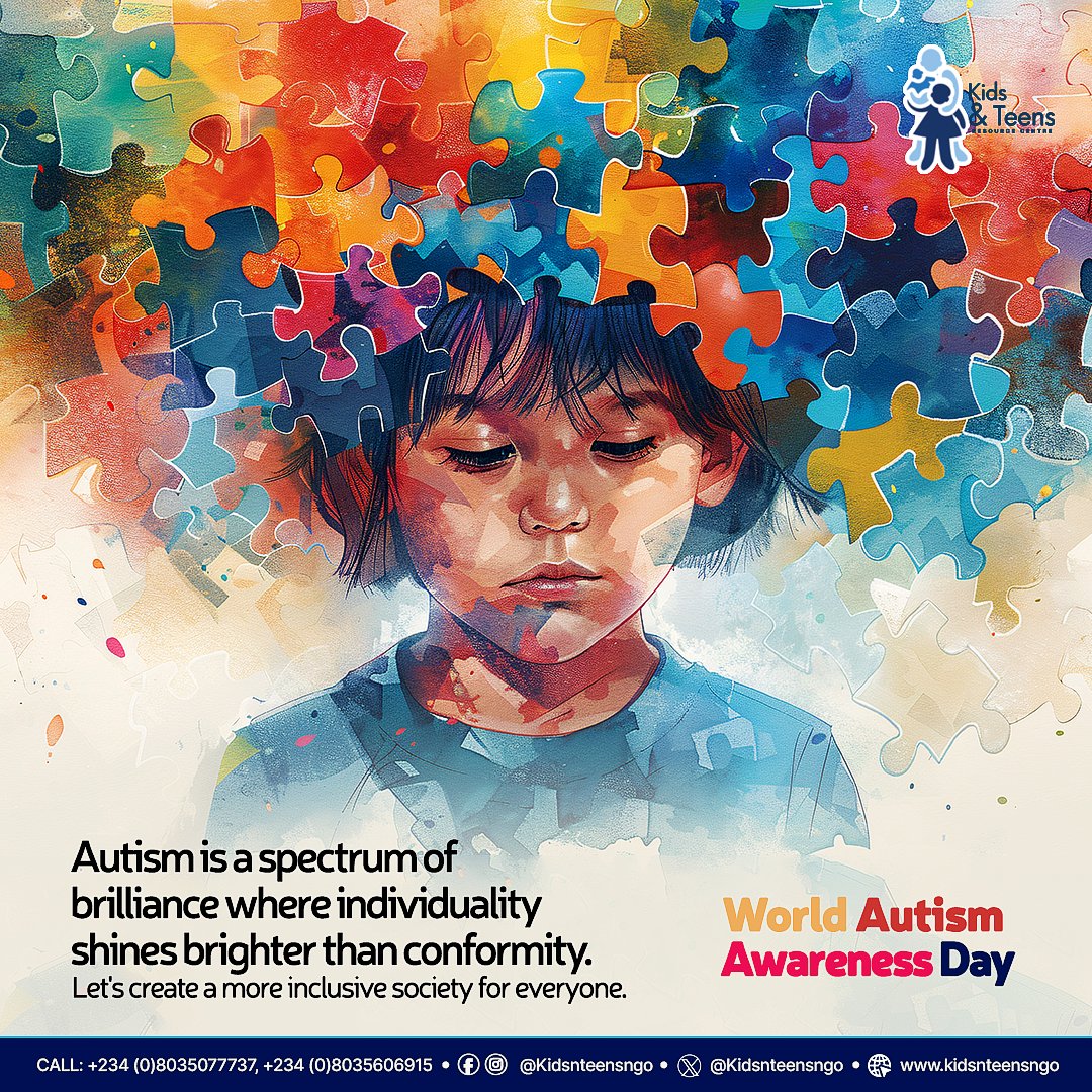 Kidsandteensngo's tweet photo. Together, we can make a difference! This #worldautismawarenessday , let's celebrate the unique strengths of autistic individuals and build a more understanding world.
#EmbraceTheSpectrum #InclusionMatters #autism #beavoice https://t.co/KpuhVjvur3