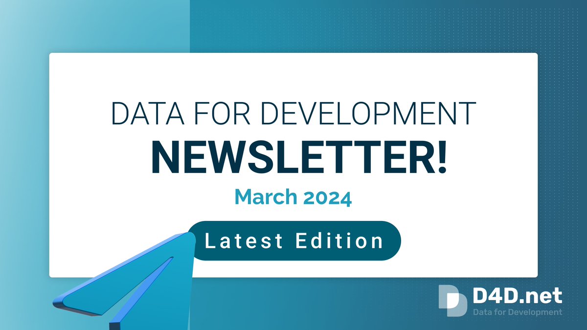 📰 Stay updated on the latest blogs and #datafordevelopment discussions by signing up for the D4DNetwork newsletter. Don't miss the next issue, sign up 📧🔗d4d.net/#contact Read our March newsletter! 🔗🗞️us12.campaign-archive.com/?u=7c4215a36a6…⬇️
