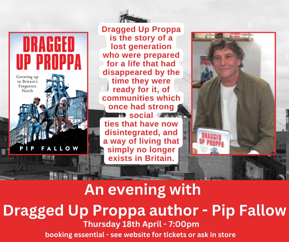 Don't forget to join us on Thursday 18th April @ 7pm for an evening of interesting discussion with @pip_fallow , a man who grew up illiterate but has now written a book! Tickets are £5.00 and include a welcome drink. Book online via the link below drakethebookshop.co.uk/events/