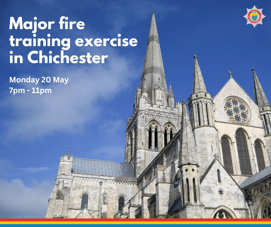 📍 Live or work in Chichester? Please be aware that fire crews will be holding a large training exercise on 20 May.

Several road closures will be in place across the city centre, with limited access to certain areas from 7pm until 11pm.

More information: orlo.uk/bHf75