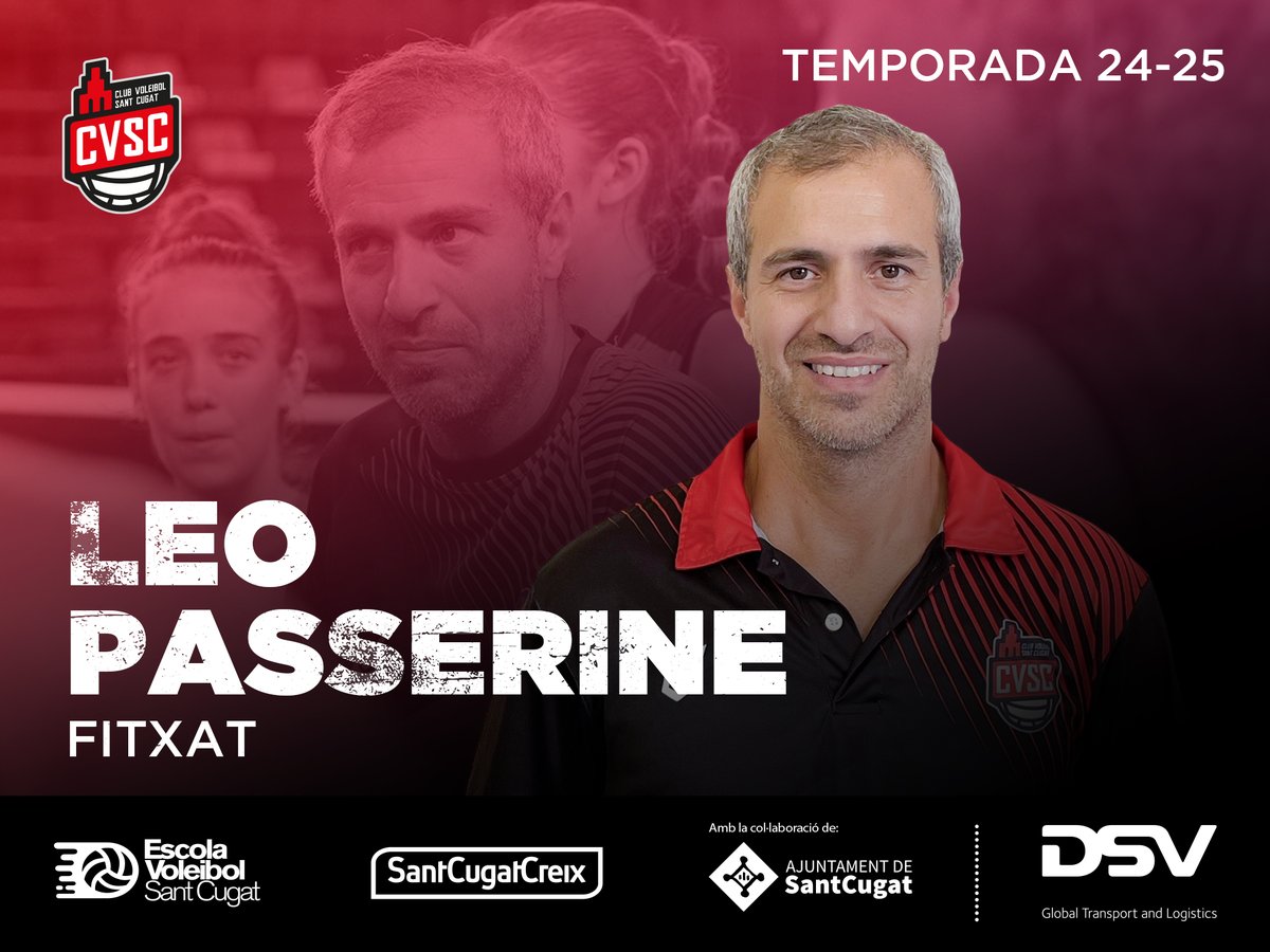 Presentem a @LeoPasserine com el nou entrenador de Superlliga. Amb 11 anys al club i experiència com a entrenador tant a Superlliga 1 com 2, a més d'una contribució significativa en la formació de base del club, porta una passió pel voleibol que promet nous èxits. Benvingut, Leo!