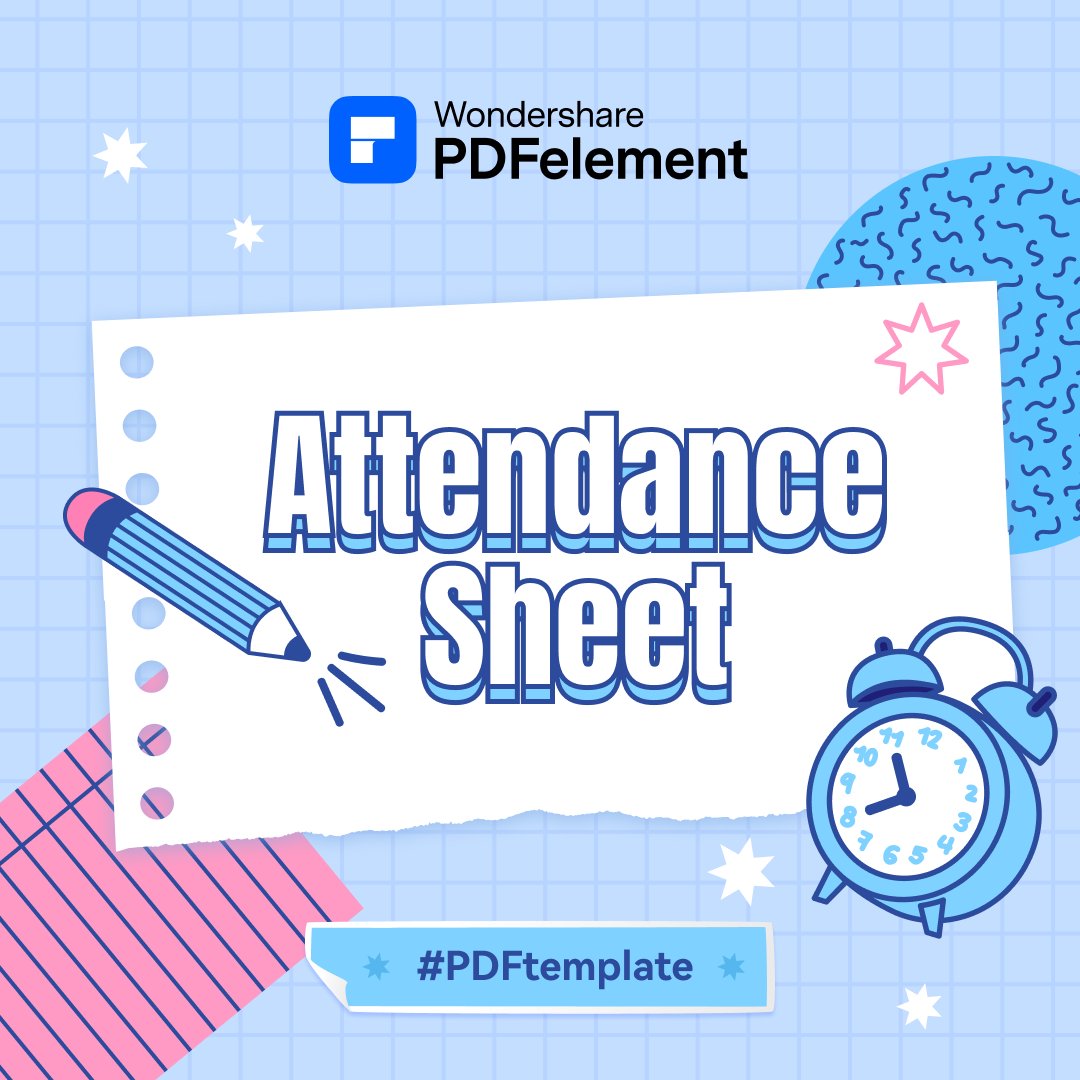 PDFelement's tweet photo. In team or organizational management, #AttendanceSheet is essential reference data for monitoring progress and allocating resources. 📊✨

You can download it for free here: https://t.co/CF7U5qVfVm

#Organization #FreeDownload #Management #wondershare #PDFelement #PDFtemplate https://t.co/zXC5gMtiX7