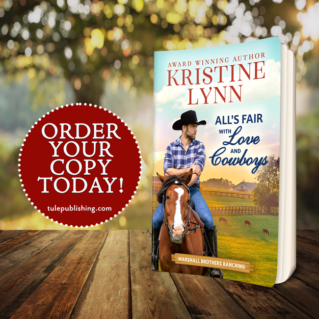 Tule Publishing (@tulepublishing) on Twitter photo Hearts are on the line this go-round—will Maggie and Bennett discover their passion and drive are the perfect match before they sign away their happiness?
ALL'S FAIR WITH LOVE AND COWBOYS by <a href="/Kristinelauthor/">Kristine Lynn, author📚</a> is out TODAY. Get your copy now: bit.ly/3IrfZ5T
#readztule Hearts are on the line this go-round—will Maggie and Bennett discover their passion and drive are the perfect match before they sign away their happiness?
ALL'S FAIR WITH LOVE AND COWBOYS by <a href="/Kristinelauthor/">Kristine Lynn, author📚</a> is out TODAY. Get your copy now: bit.ly/3IrfZ5T
#readztule