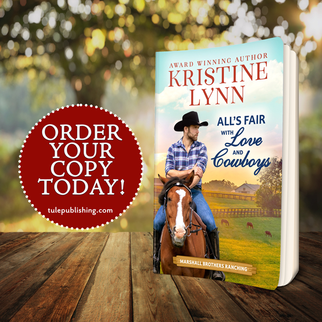 Hearts are on the line this go-round—will Maggie and Bennett discover their passion and drive are the perfect match before they sign away their happiness? ALL'S FAIR WITH LOVE AND COWBOYS by @Kristinelauthor is out TODAY. Get your copy now: bit.ly/3IrfZ5T #readztule