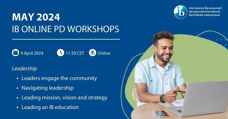 Explore new horizons in your journey as an IB educator, with our upcoming PYP, IBED and leadership workshops in May. Delve into diverse topics, engage in collaborative learning, and enhance your expertise. Register here > bit.ly/4cAiGQr