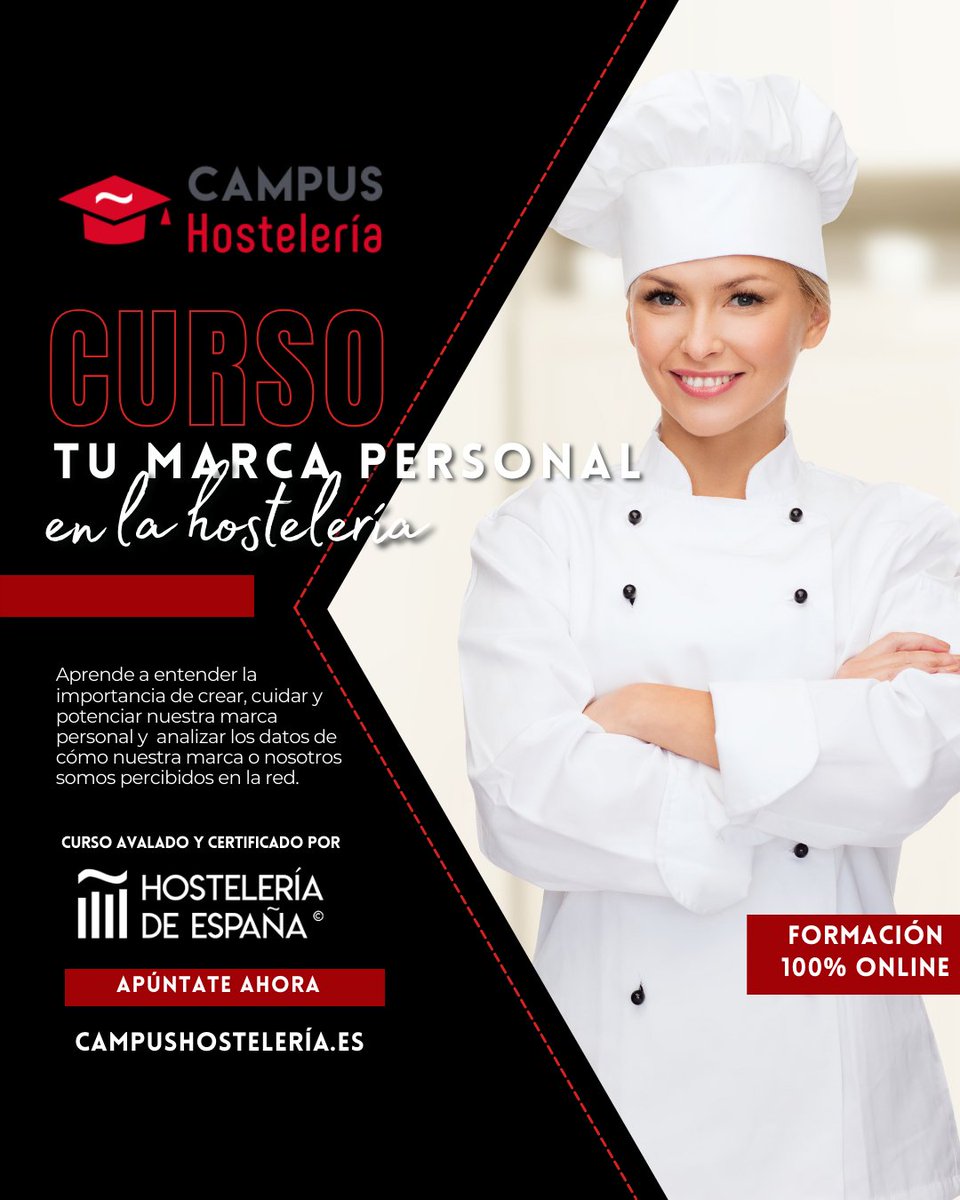 CampusCEHE's tweet image. 👉🏼 Apúntate ya en el curso “Tu marca personal en la hostelería”

✅ 20 horas
✅ 100% online
✅ Precio base: 15 €
✅ Precio asociado: 9 €
🔥 Curso avalado y certificado por @cehehosteleria

Más información en  goo.su/8zC3k

#CampusHosteleria #FormacionHosteleria