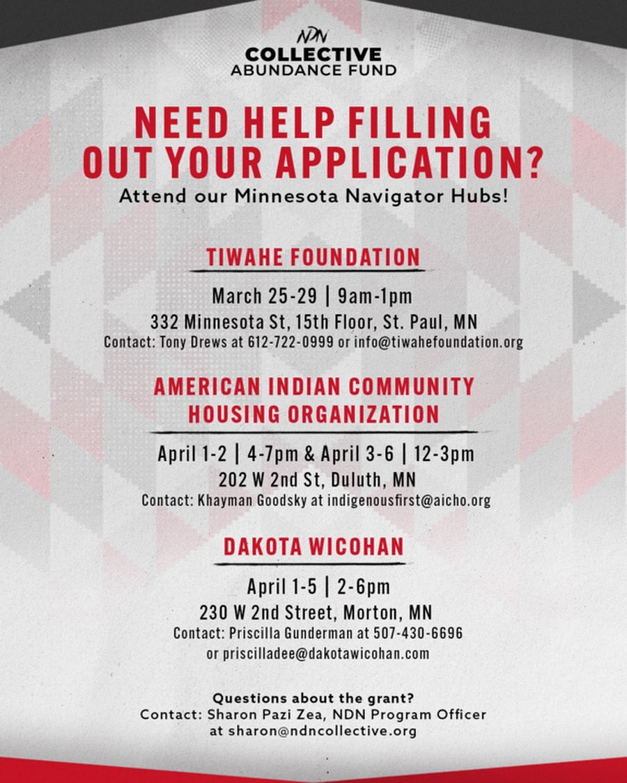 📣 Only 15 MORE DAYS AWAY to register for the Collective Abundance Fund. 📣 Don't forget to attend our Navigator Hubs for application and technical assistance.

To learn more and apply, visit: ndnco.cc/colab

#CollectiveAbundanceFund #NDNCollective