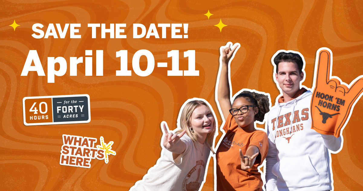 We're gearing up for #UT40for40, when Longhorn Nation comes together to support people, places and pursuits across UT. Save the date to support Literacy First April 10-11! Or give early here: ow.ly/q6B250R5Xbr #LiteracyFirst #GiveLiteracy #ReadingSupport #ReadingProgram