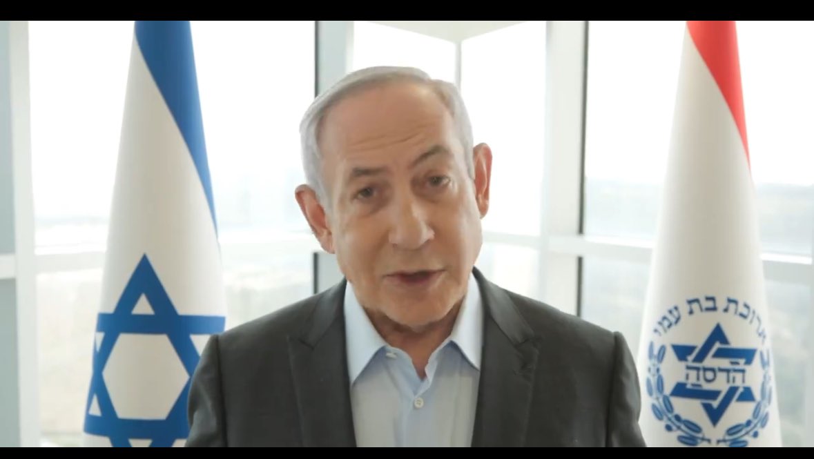 Netanyahu’s first comments on the IDF strike that killed foreign aid workers in Gaza: “ A tragic case of our forces unintentionally hitting innocent people in the Gaza Strip. This happens in war, and we will investigate it to the end.”