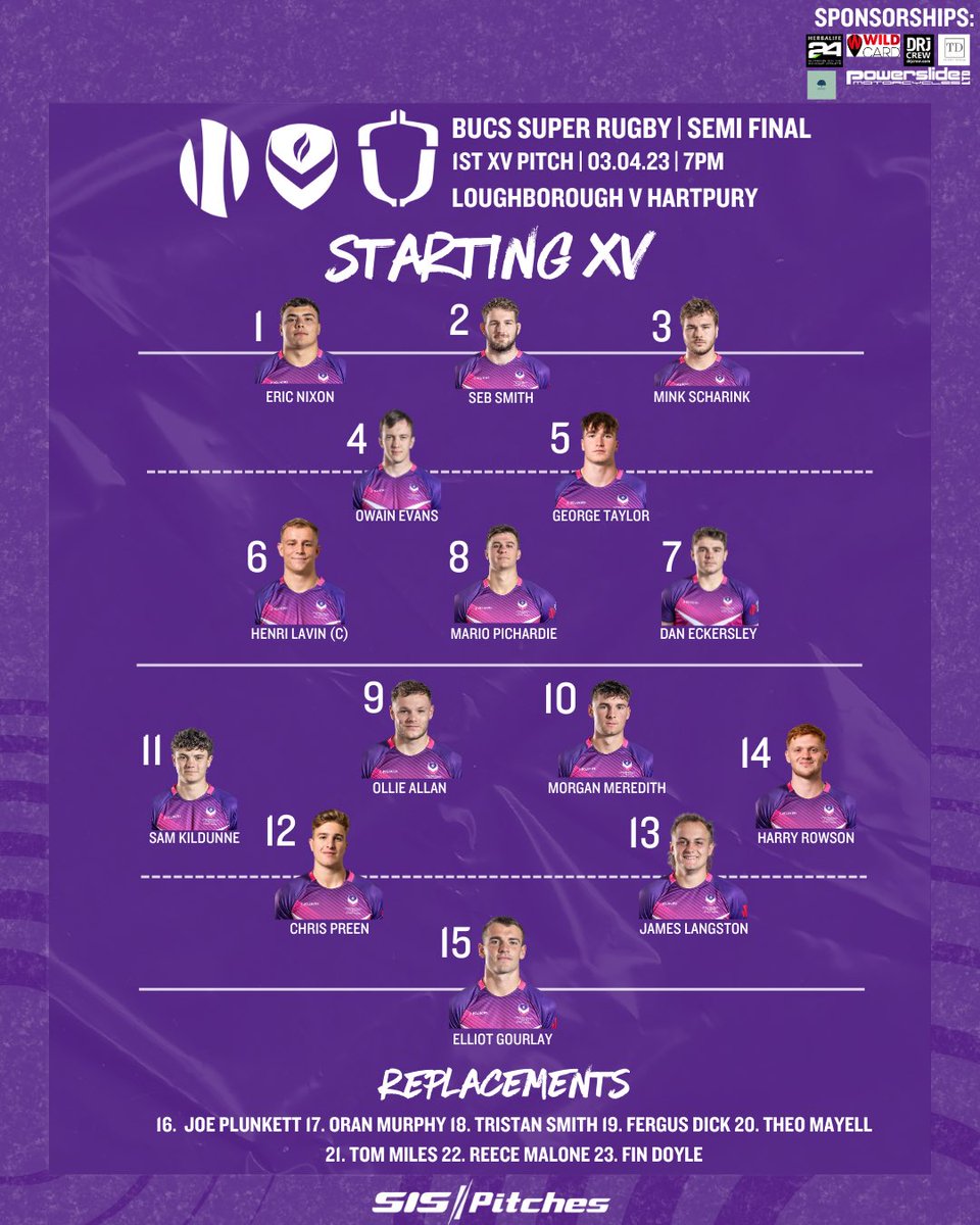 🚨SQUAD ANNOUNCEMENT🚨 BSR | Semi Final💜 1ST XV PITCH | 03.04.23 | 7PM Loughborough vs Hartpury