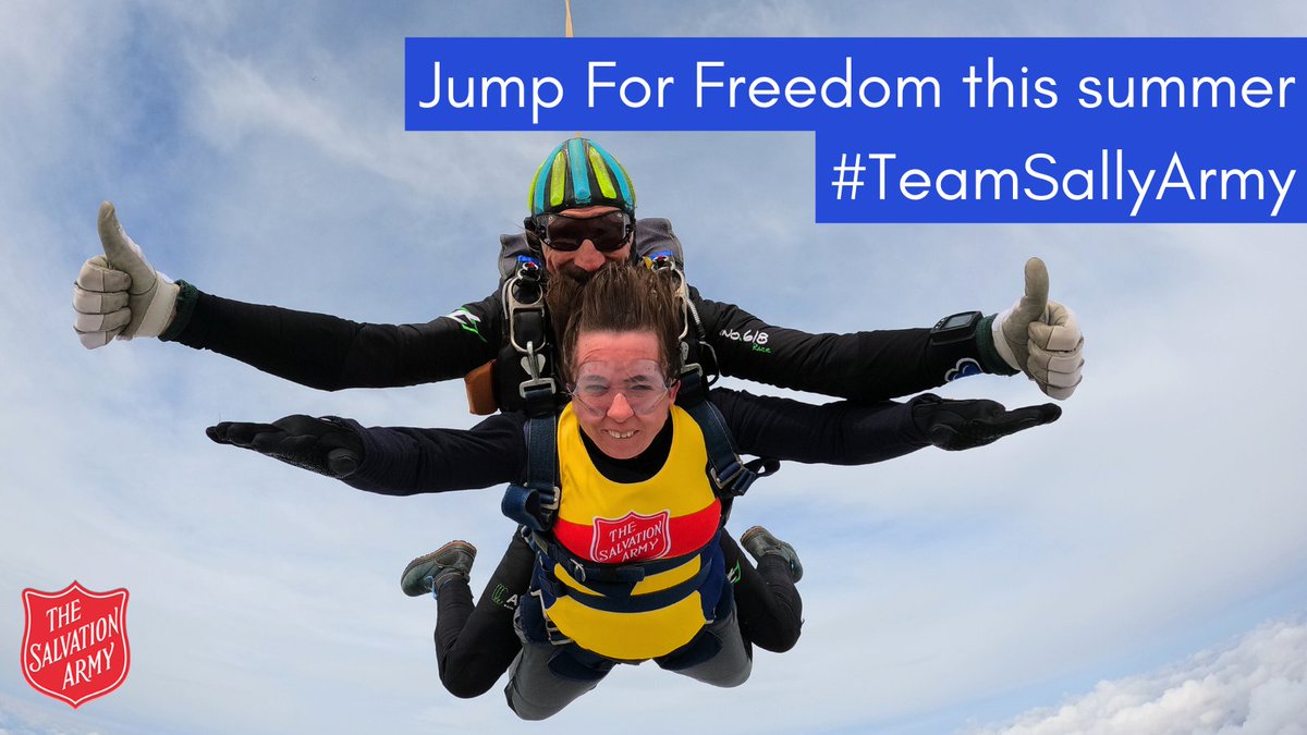 Jump for Freedom this summer: join #TeamSallyArmy and skydive to fundraise for our anti-slavery work. You can choose your skydiving adventure from up to 17 locations across the UK. Sign up today and receive a discount until the end of April: bit.ly/SkydiveForFree…