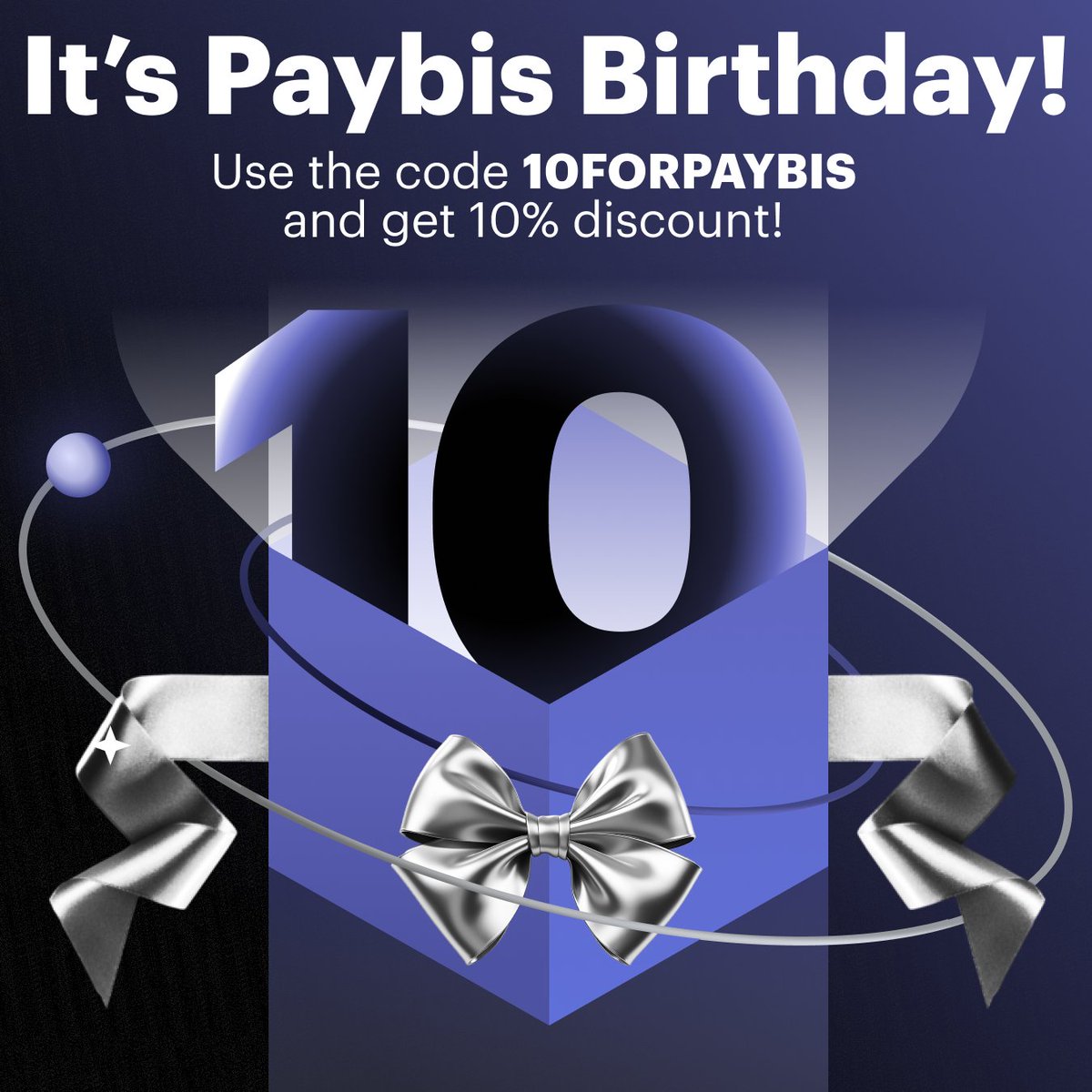 paybis's tweet photo. 🌟 10 truly incredible years with you all! 🌟

To express our gratitude, we want to give back!
We're gifting you 10% off at #Paybis 🎁

Use '10FORPAYBIS'  for more adventures together! #ThankYou

Heads up - it's valid until 10.04.24. https://t.co/GqIVHVThMd
