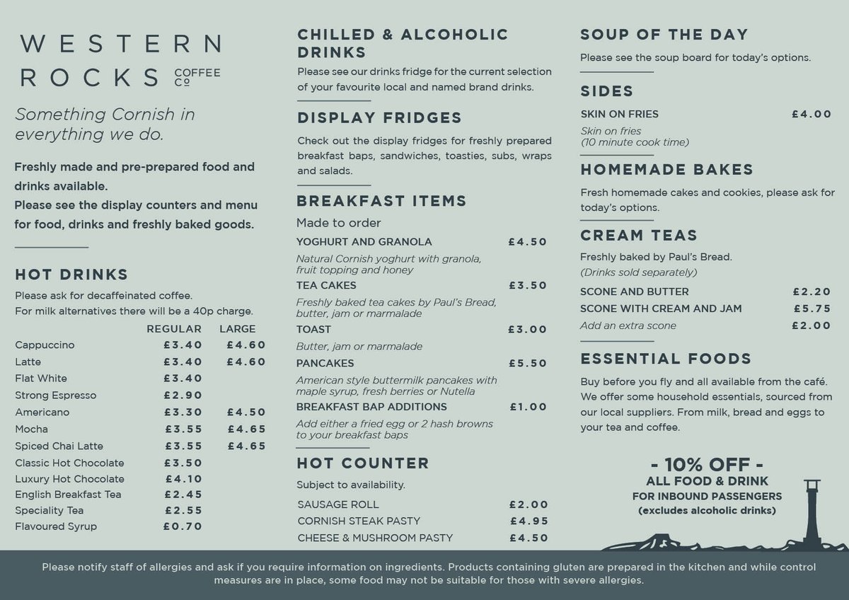 Are you flying with us from Land’s End Airport this year? If so, there is an exciting new menu to enjoy at Western Rocks Café... Have a browse on their website here: pulse.ly/0vkumnvjet