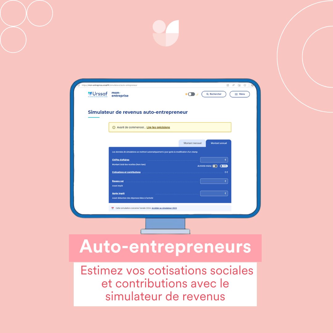 [#AutoEntrepreneurs] Vous avez lancé votre micro-entreprise ? Estimez dès maintenant vos cotisations sociales et contributions avec le simulateur de revenus👉 bit.ly/3lF0DTv