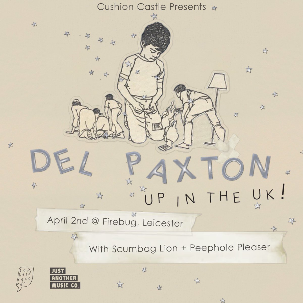 Today’s the day! Buffalo NY legends @delpaxtonbflo, supported by Scumbag Lion and Peephole Pleaser at @FirebugBar Advance tickets are up til 3pm, then it’s £10 on the door!